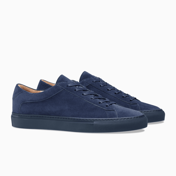 Men's blue suede leather low Sneakers