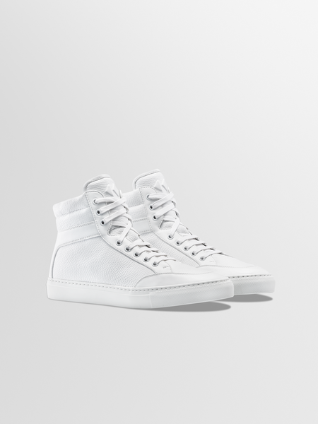 Mens white leather high top sneakers online