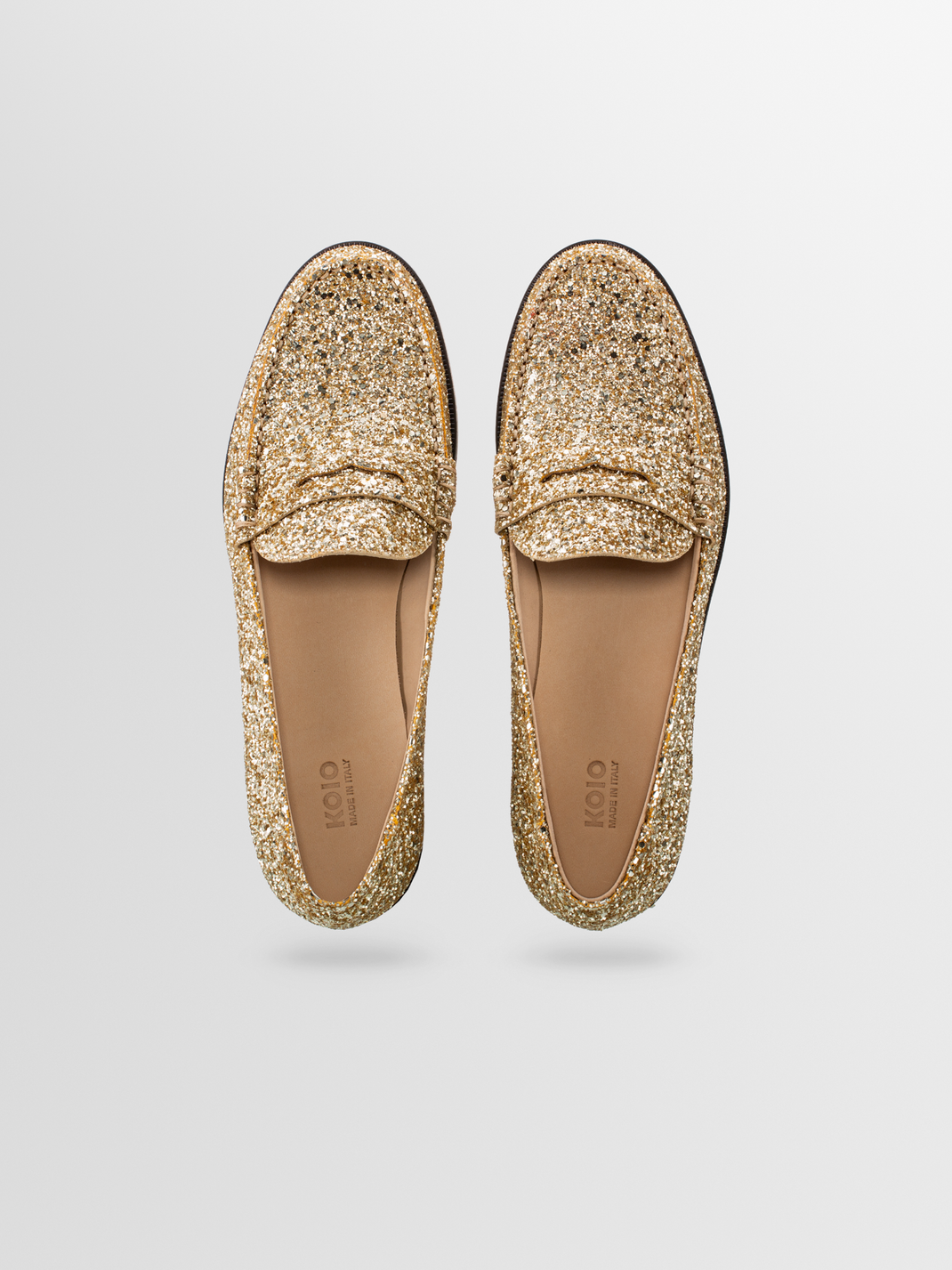 Womens Gold Glitter Classic Loafer Brera In Glitz Koio Koio 9510