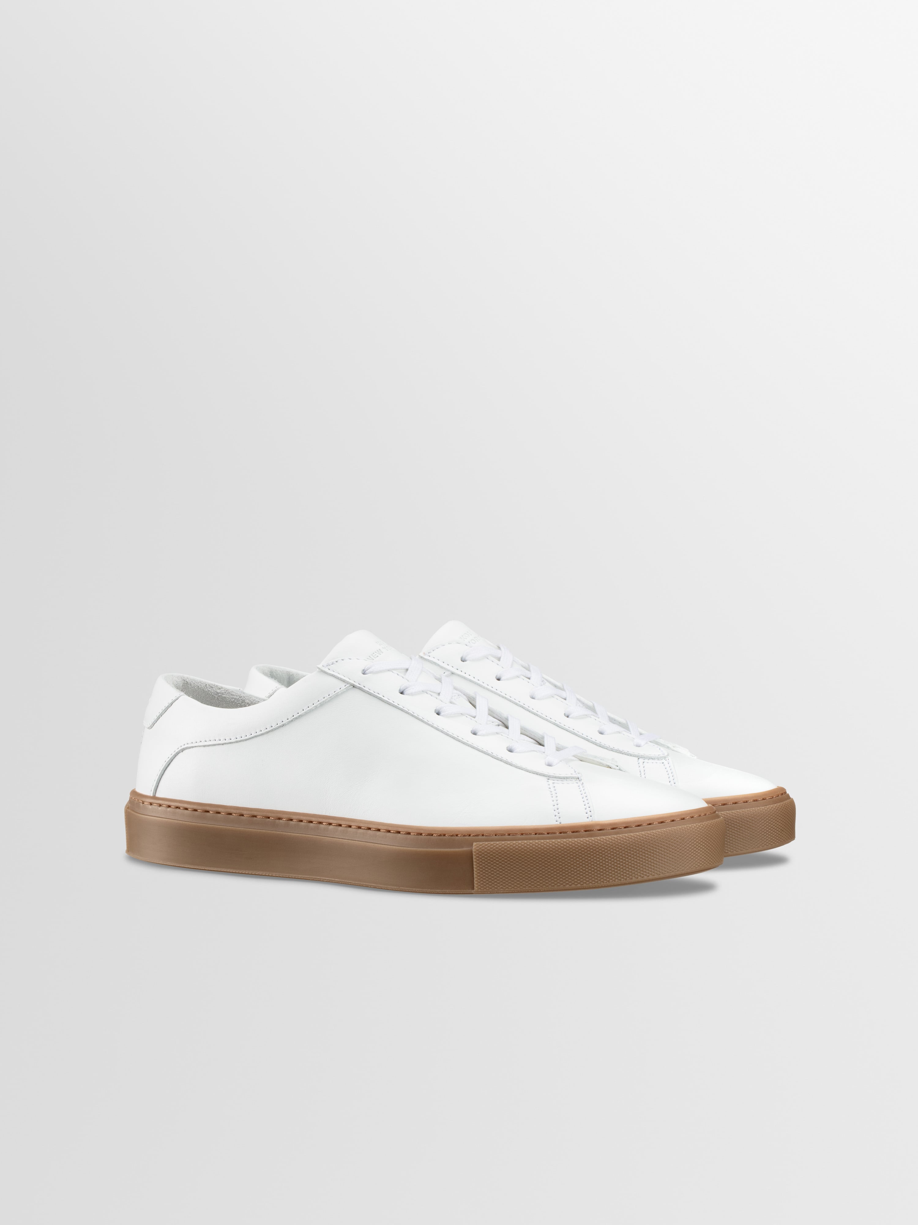 Women's White Leather Low-top Sneaker | Capri in White Gum | Koio