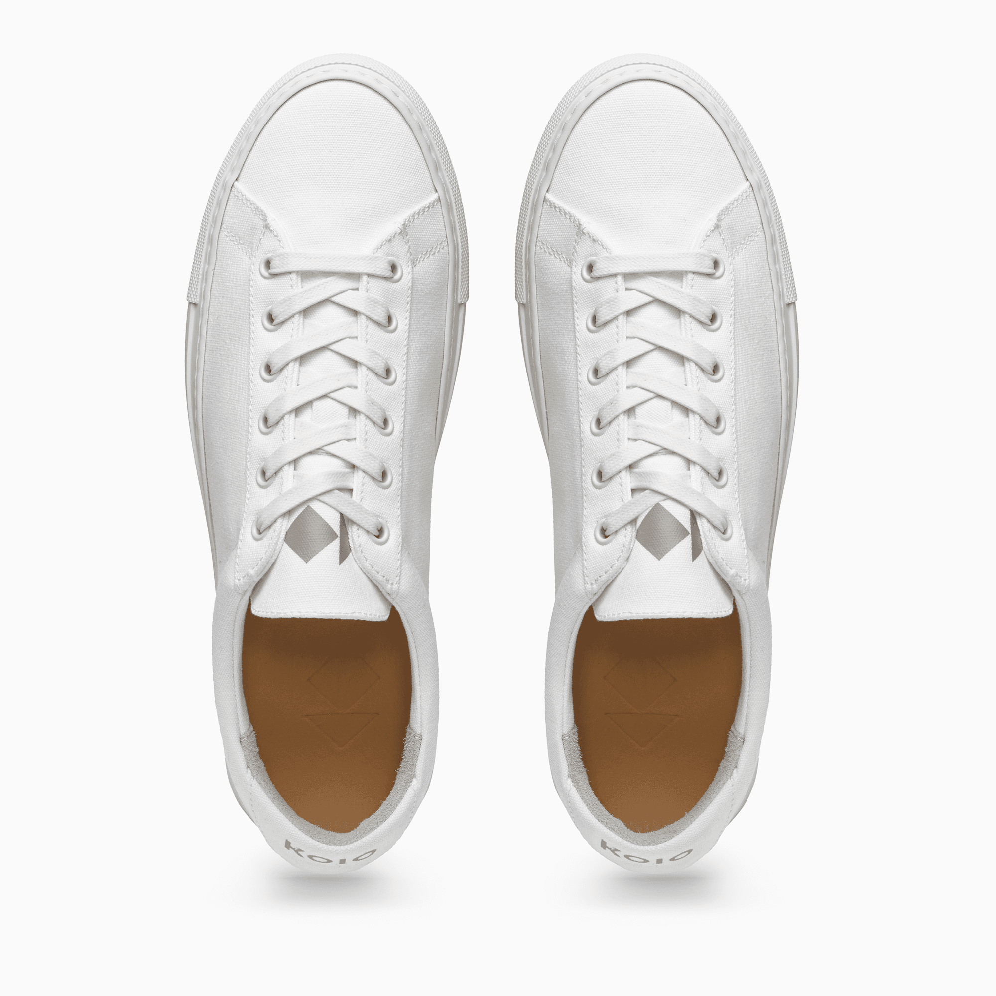 White canvas Low Top Sneaker white sole  Womens Koio