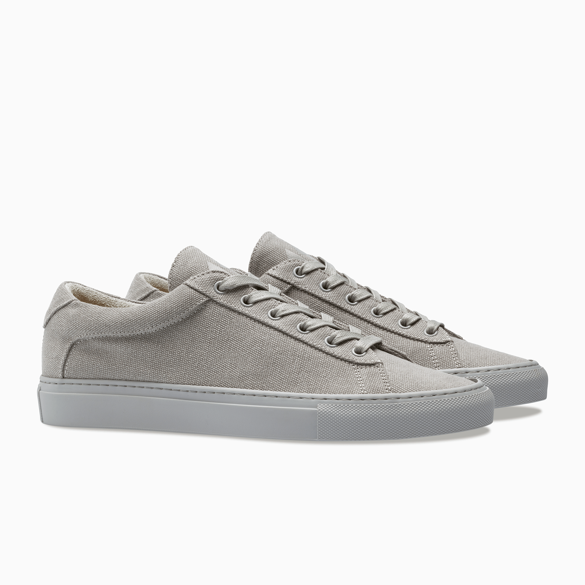  Grey Low Top Canvas Sneaker white sole  Mens Koio