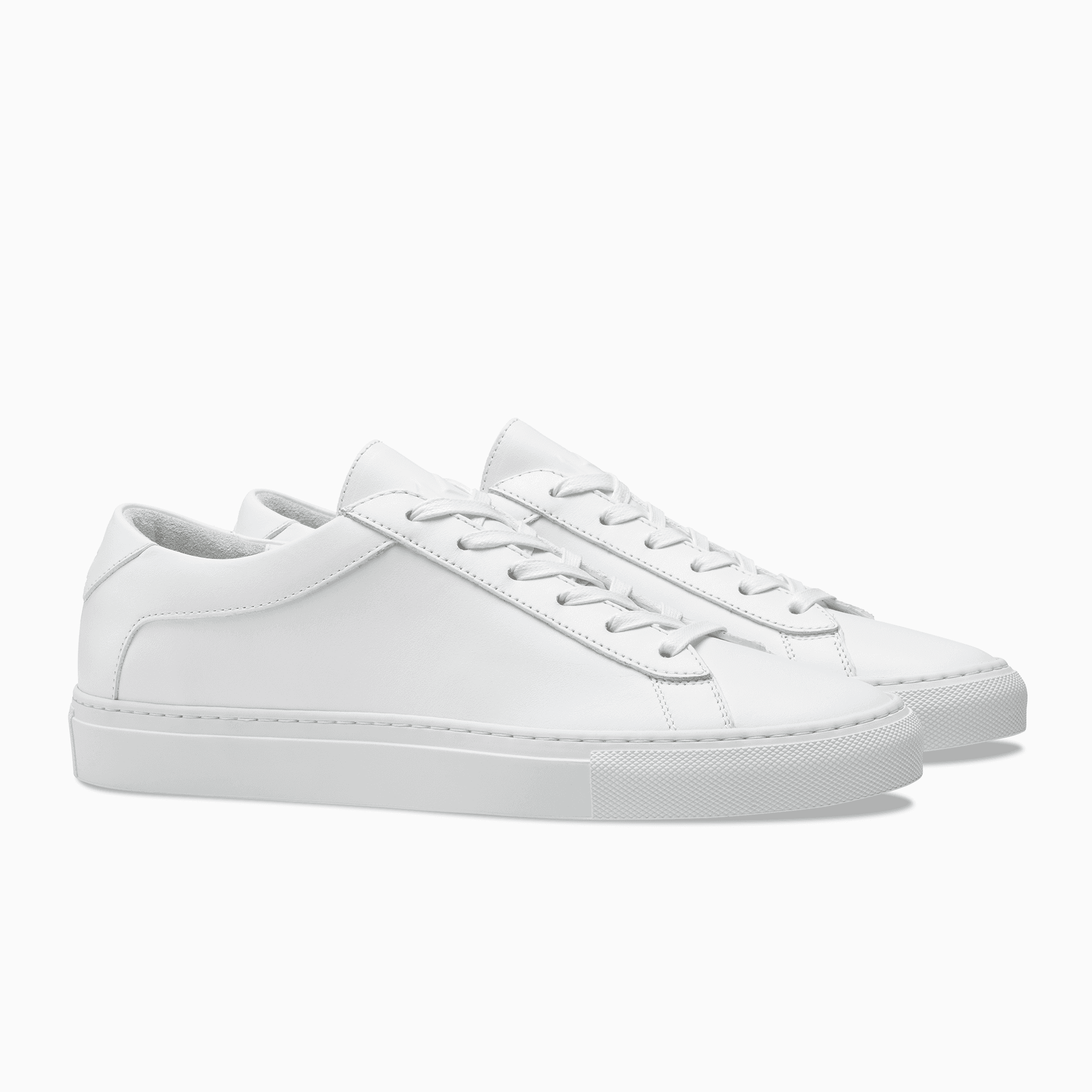 Low Top Leather Sneaker in White | Capri Triple White | KOIO