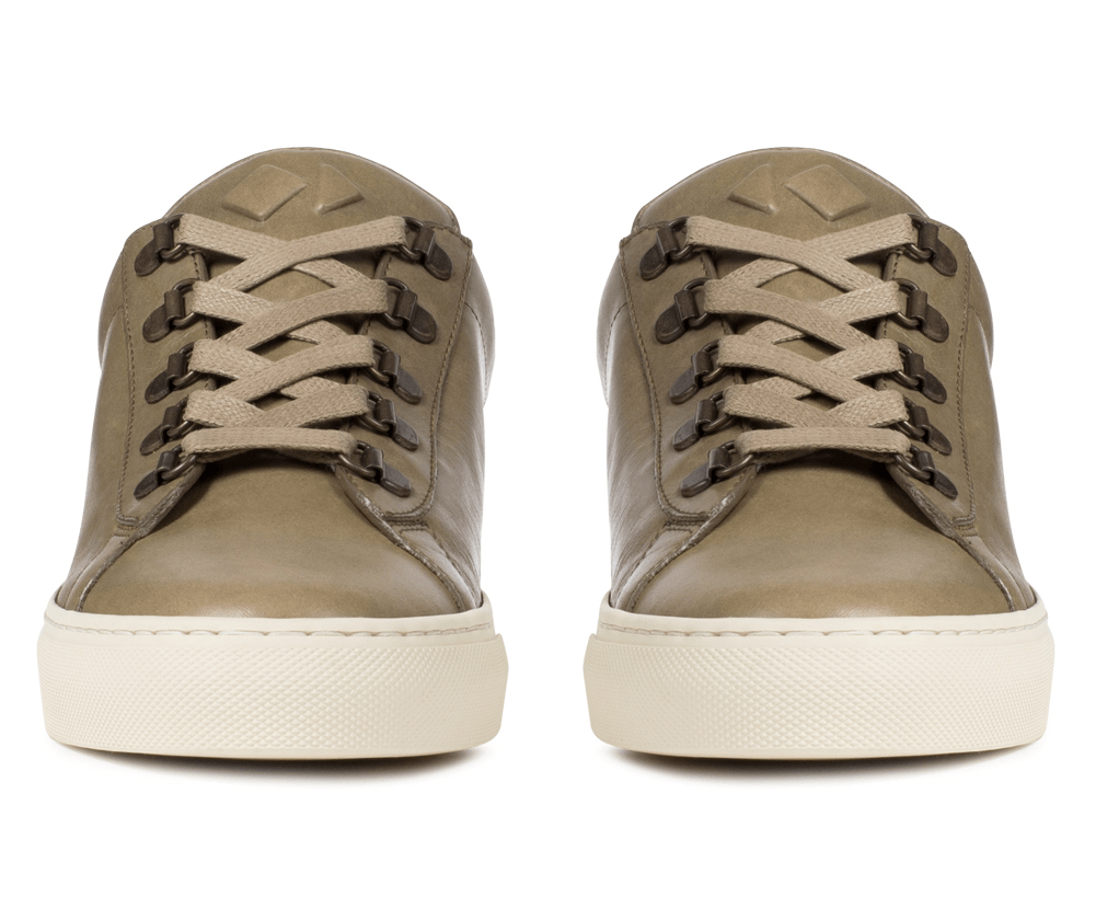 Our trek-inspired low-top sneaker in supple Vacchetta calfskin leather. Handmade in Italy.