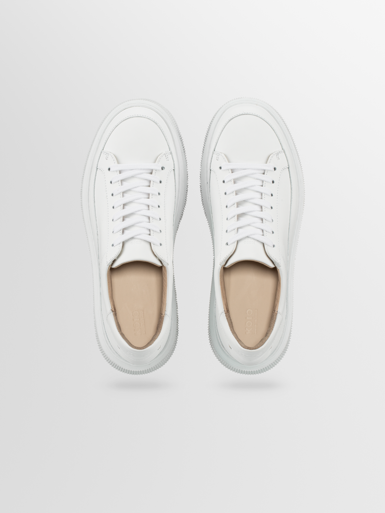 Women's White Platform Leather Sneakers | Mira in Triple White | Koio ...
