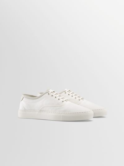 KRHINO Canvas Sneakers, Men White Leather Shoes Lace